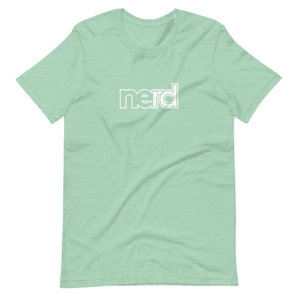 neRD Logo White | Unisex Cotton Crew | Various Heather Colors