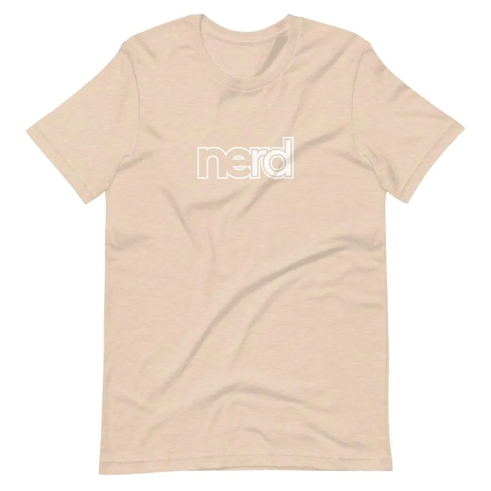neRD Logo White | Unisex Cotton Crew | Various Heather Colors