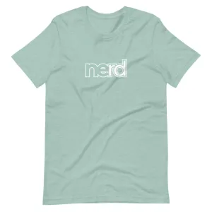 neRD Logo White | Unisex Cotton Crew | Various Heather Colors