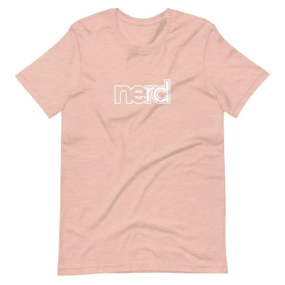 neRD Logo White | Unisex Cotton Crew | Various Heather Colors