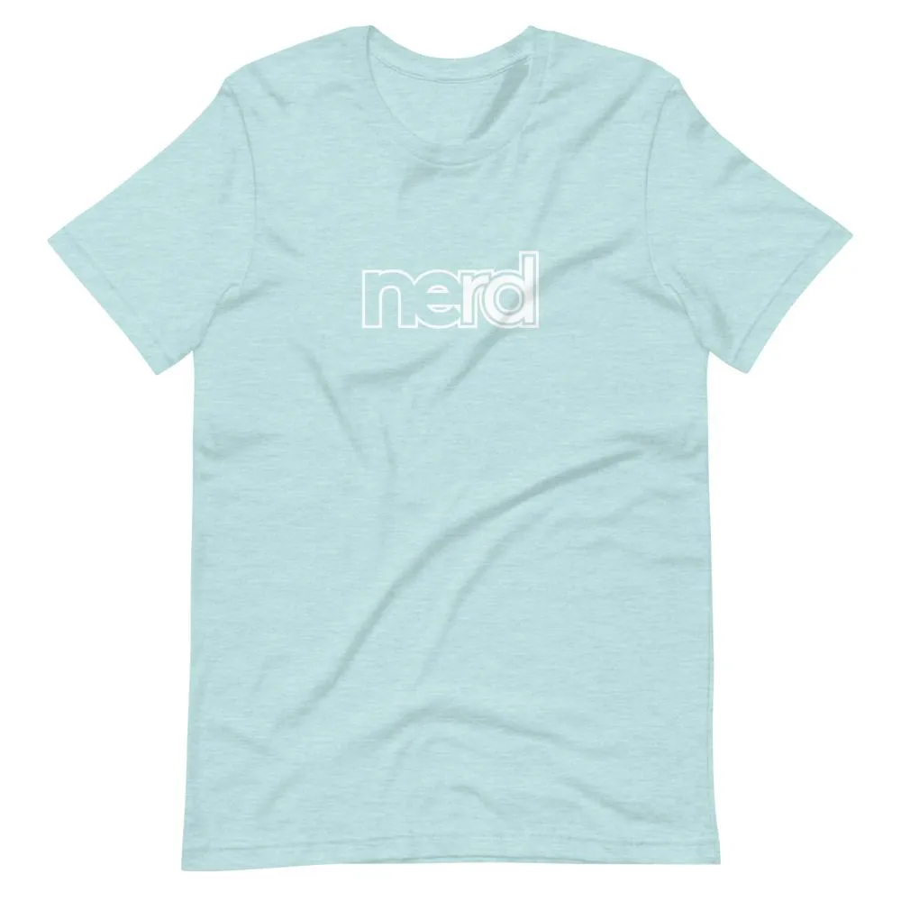 neRD Logo White | Unisex Cotton Crew | Various Heather Colors