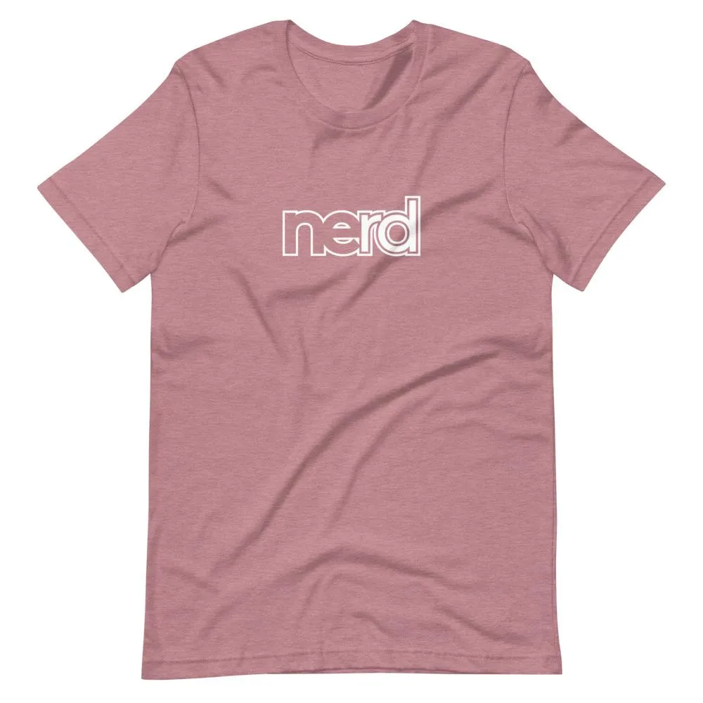 neRD Logo White | Unisex Cotton Crew | Various Heather Colors