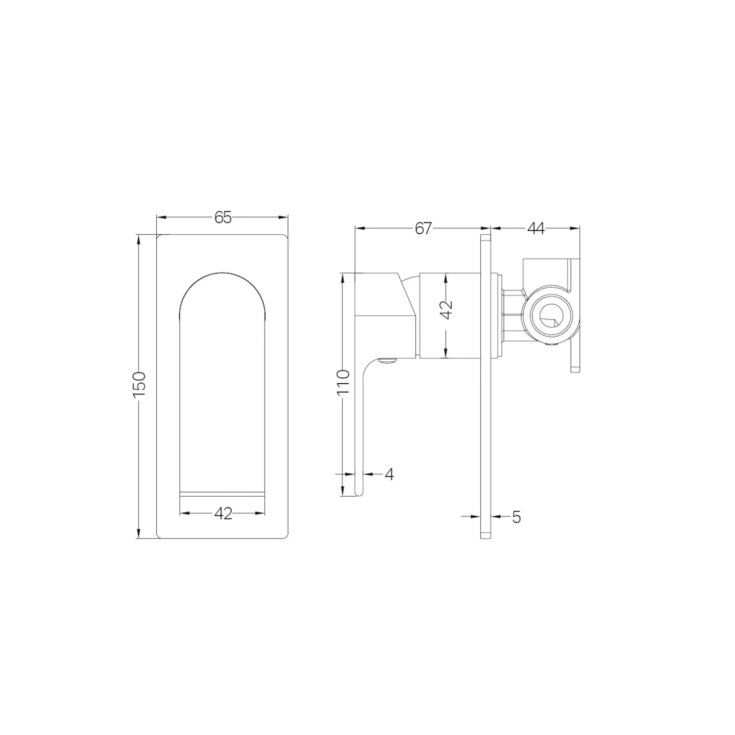 Nero Bianca Shower / Bath Mixer 60mm - Brushed Bronze