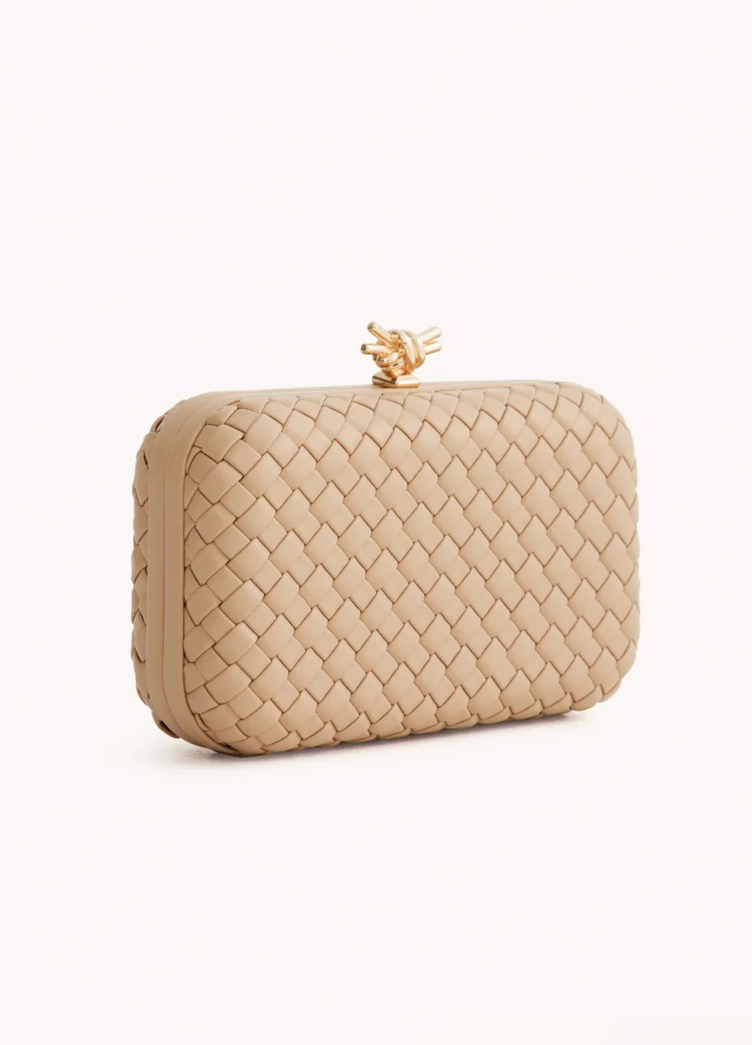 Neveah Woven Clutch Nude