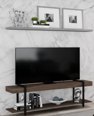New assembled Colton 59" TV Stand, Dark Oak! Retails $369 