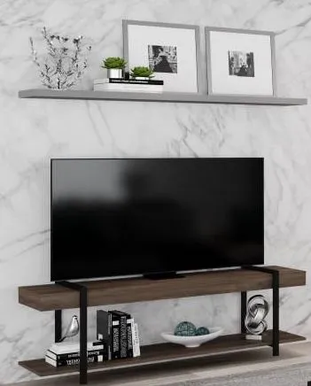 New assembled Colton 59" TV Stand, Dark Oak! Retails $369 
