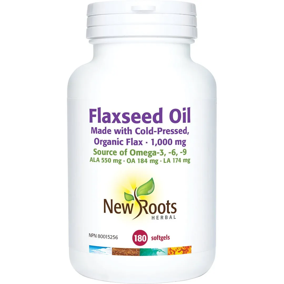 New Roots Flaxseed Oil 1000 mg 180 Capsules