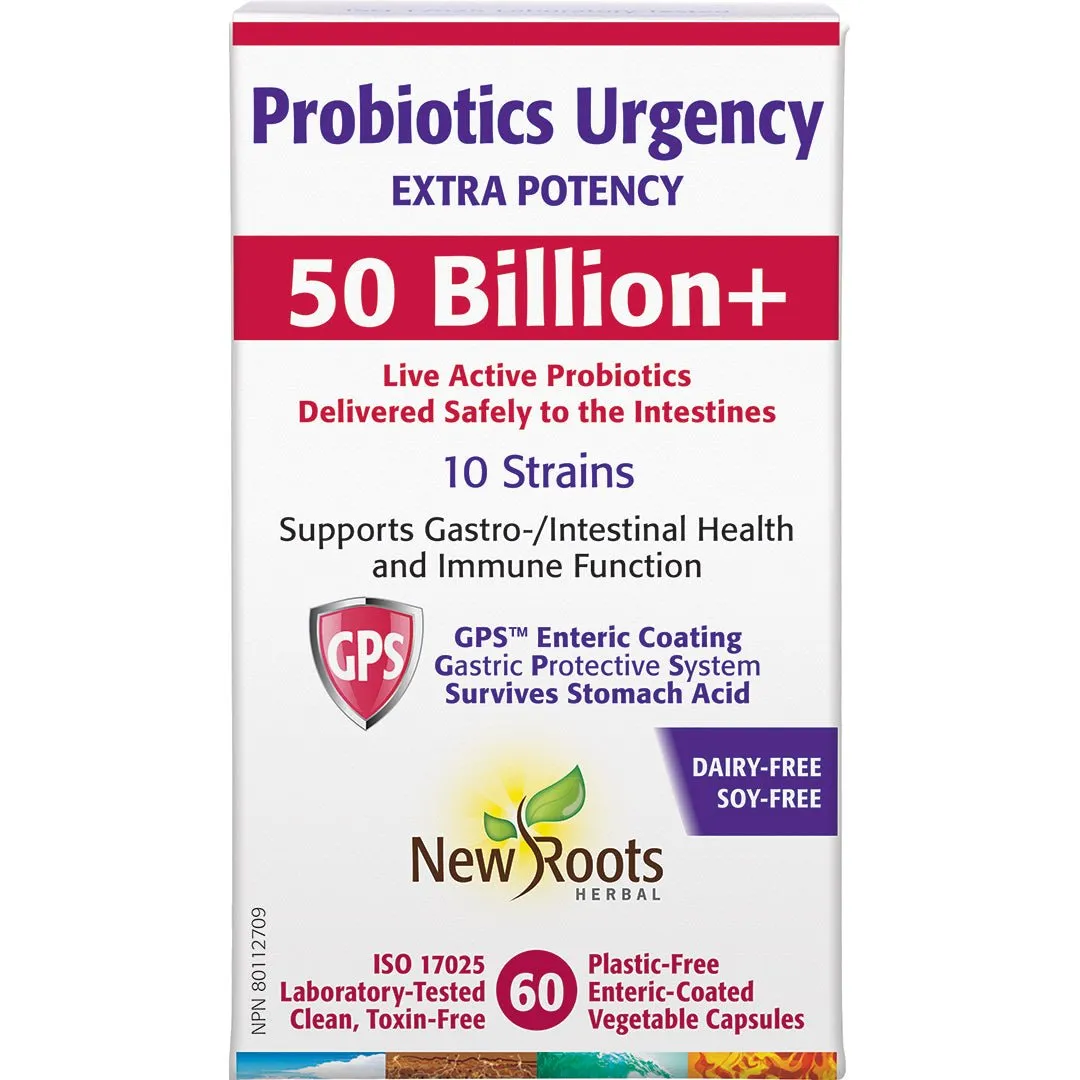 New Roots Probiotics Urgency 50 Billion 60 Veg Capsules