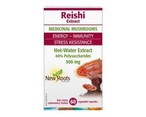 New Roots Reishi 500mg 60 Veg Capsules