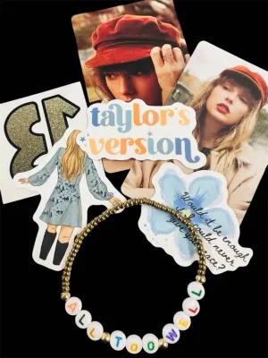 New Taylor Swift Fan Lot! Includes stickers, cards expandable bracelet