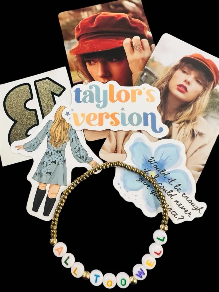 New Taylor Swift Fan Lot! Includes stickers, cards expandable bracelet