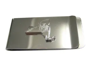 New York State Map Shape and Flag Design Money Clip