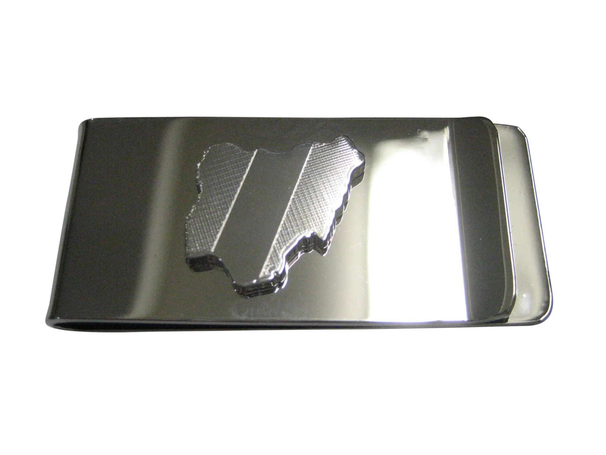Nigeria Map Shape and Flag Design Money Clip