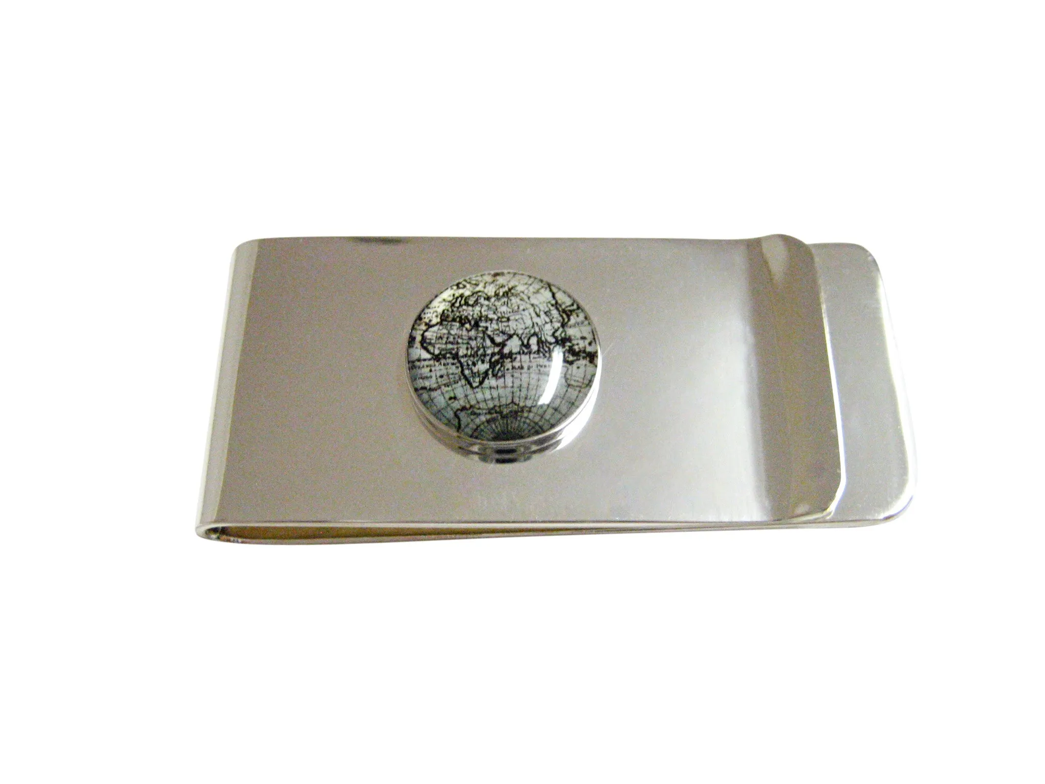 Old Style World Map Money Clip