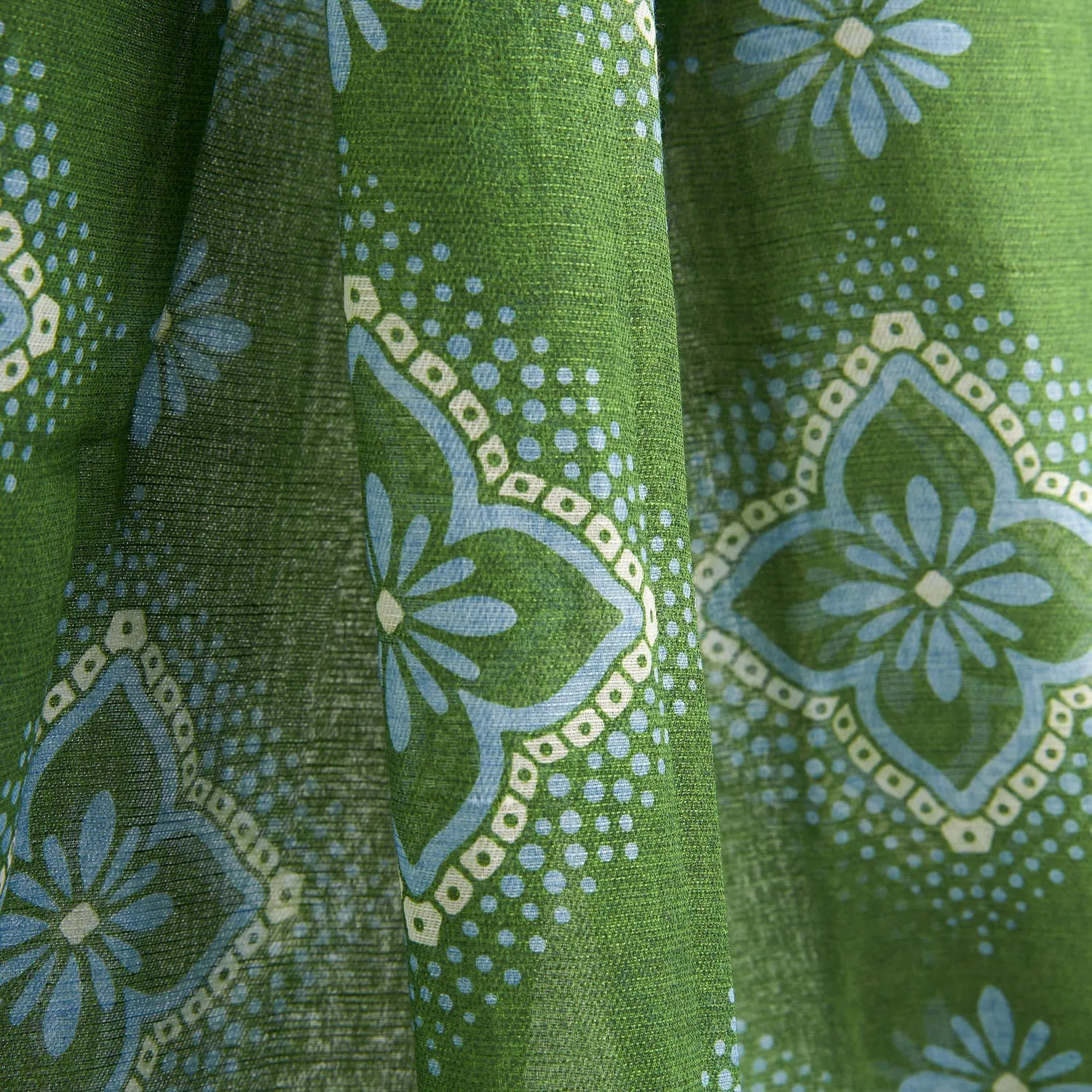 OLIVE GREEN COTTON AND LINEN SCARF