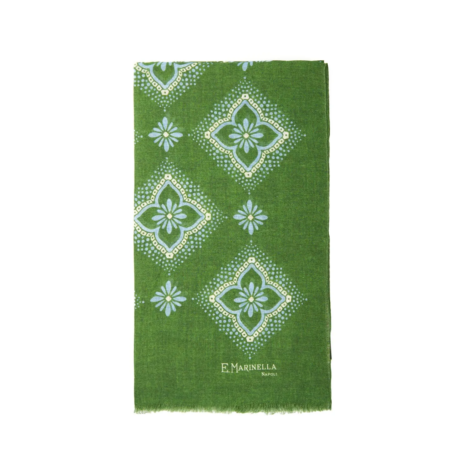 OLIVE GREEN COTTON AND LINEN SCARF