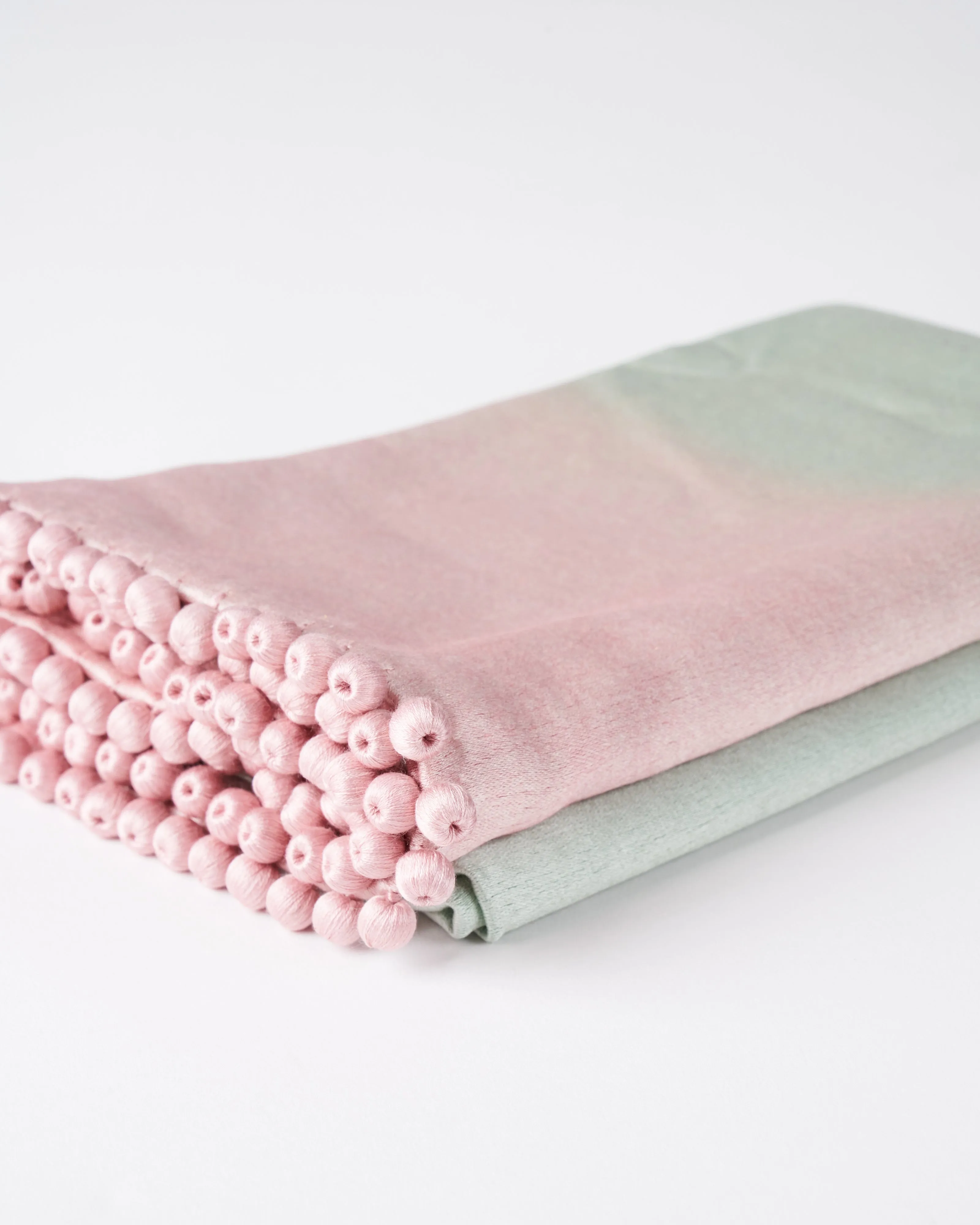 ombre satin cashmere weave stole - aqua