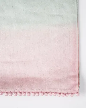 ombre satin cashmere weave stole - aqua