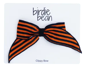 Orange/Black Stripe Clippy Bow