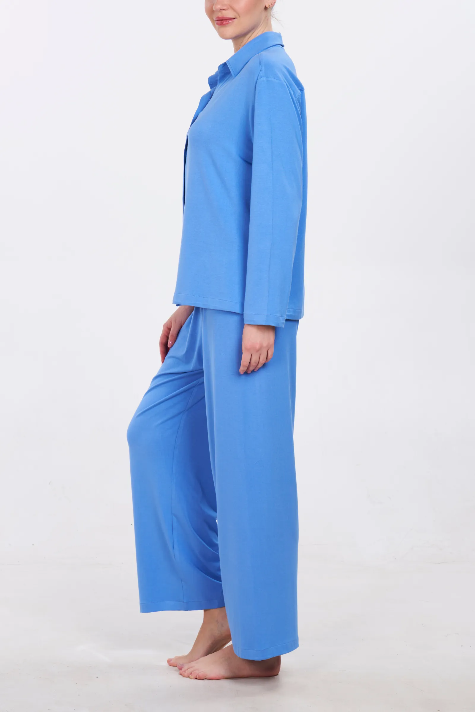 Organic Bamboo Pajama Set - Blue