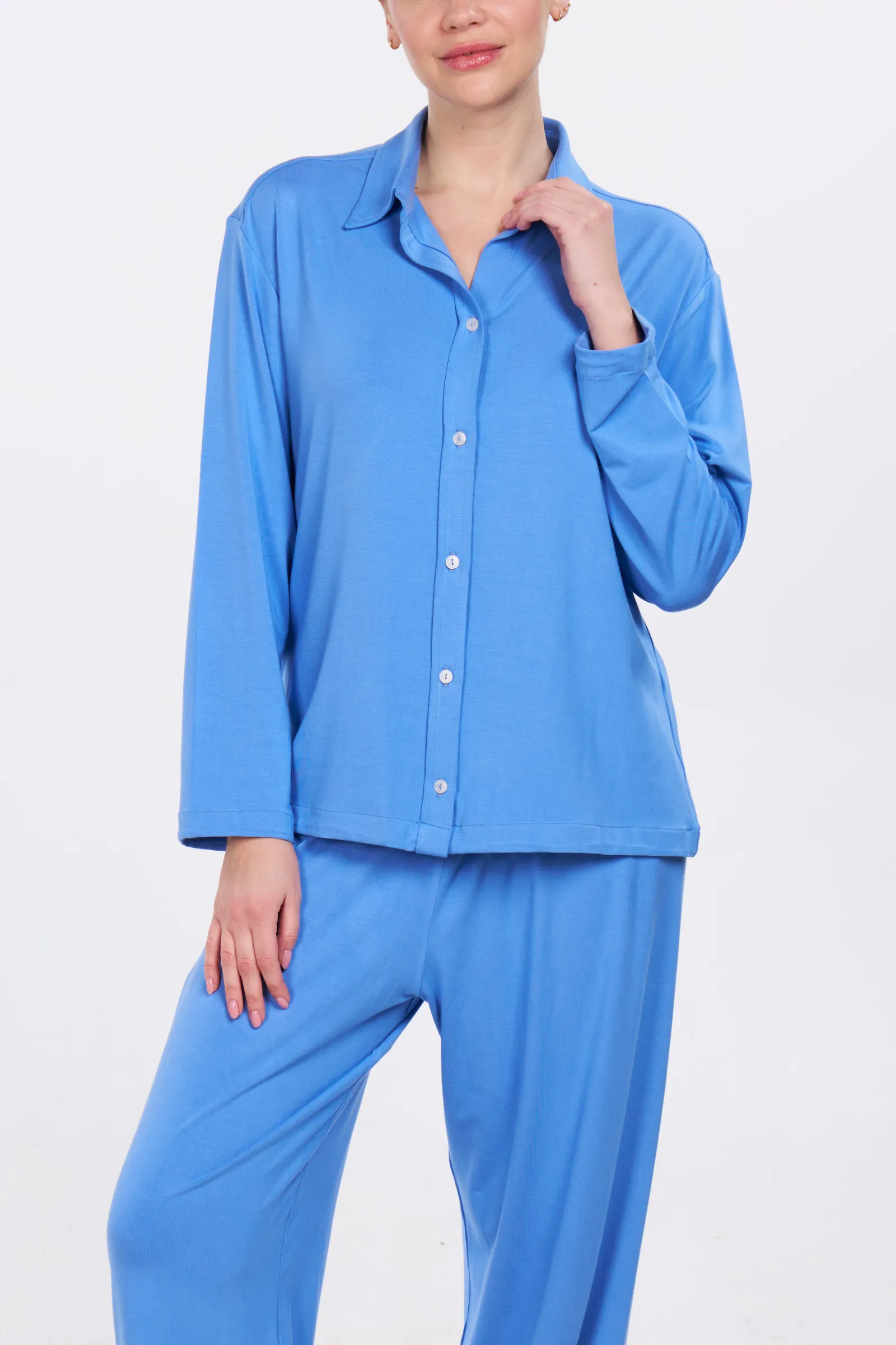 Organic Bamboo Pajama Set - Blue