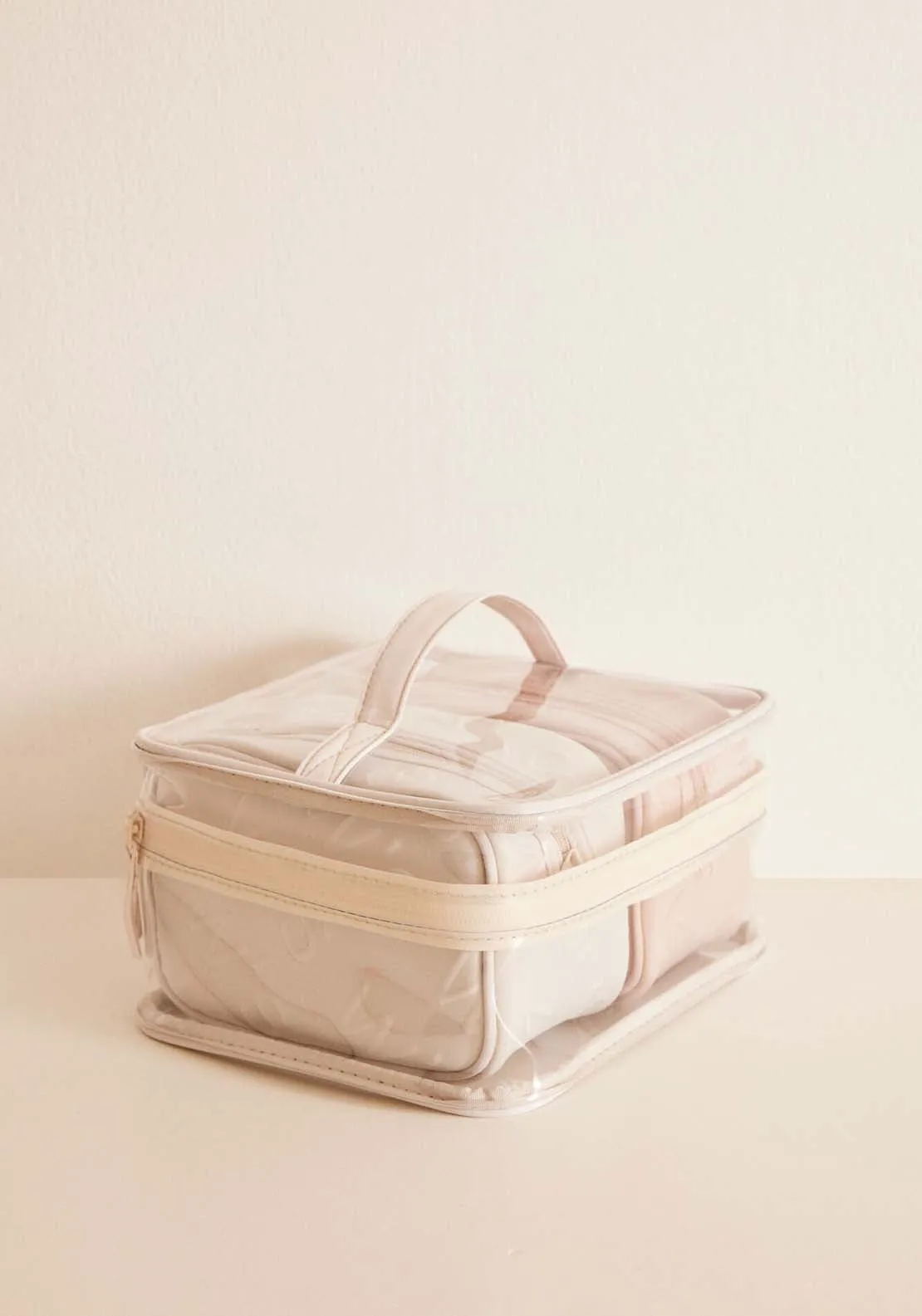 Pack 3 gray and pink logo toiletry bags - Green