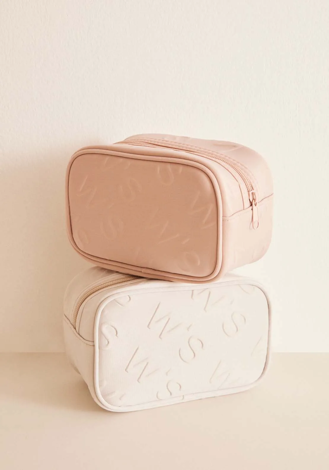 Pack 3 gray and pink logo toiletry bags - Green