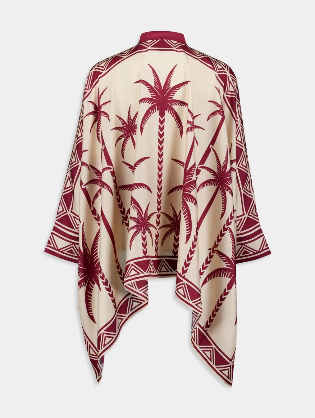 Palm Tree-Print Silk Shirt