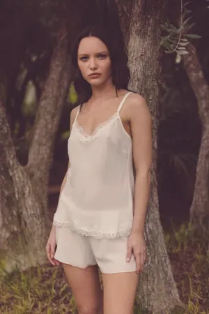 Parasol Rose Jeanie Crepe de Chine Silk Camisole