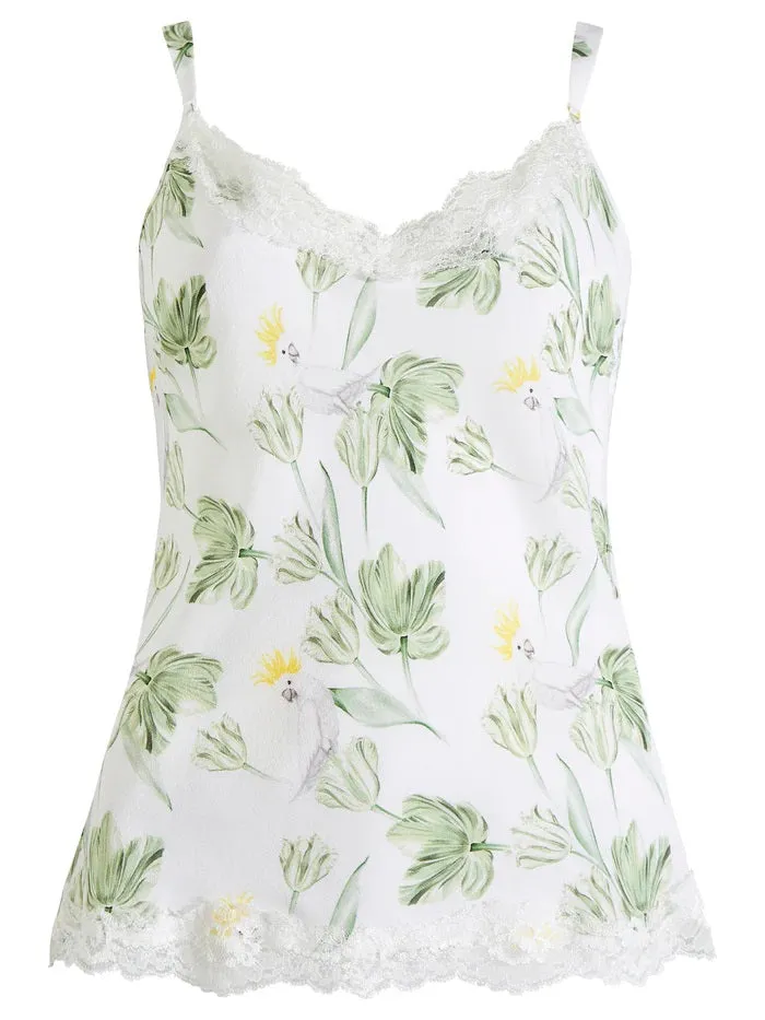 Parasol Rose Jeanie Crepe de Chine Silk Camisole