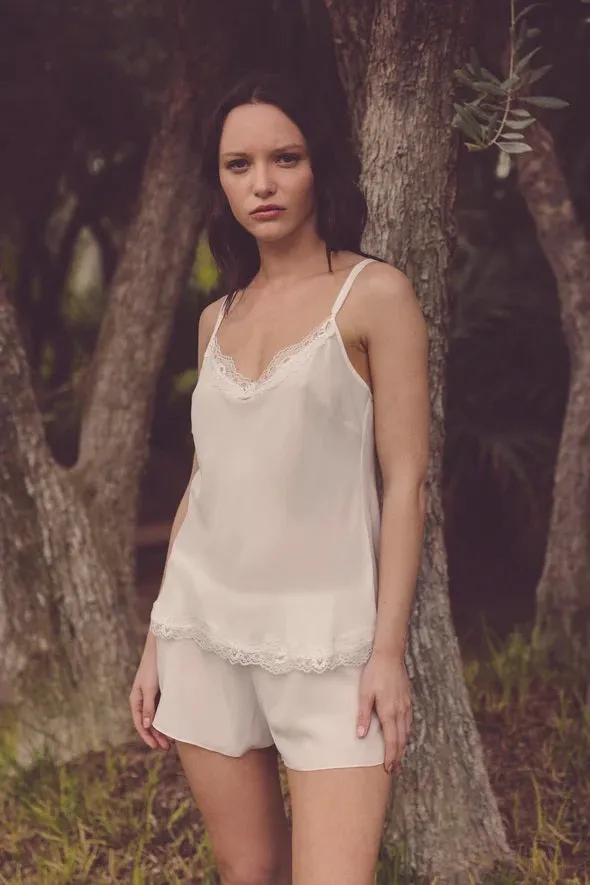 Parasol Rose Jeanie Crepe de Chine Silk Camisole