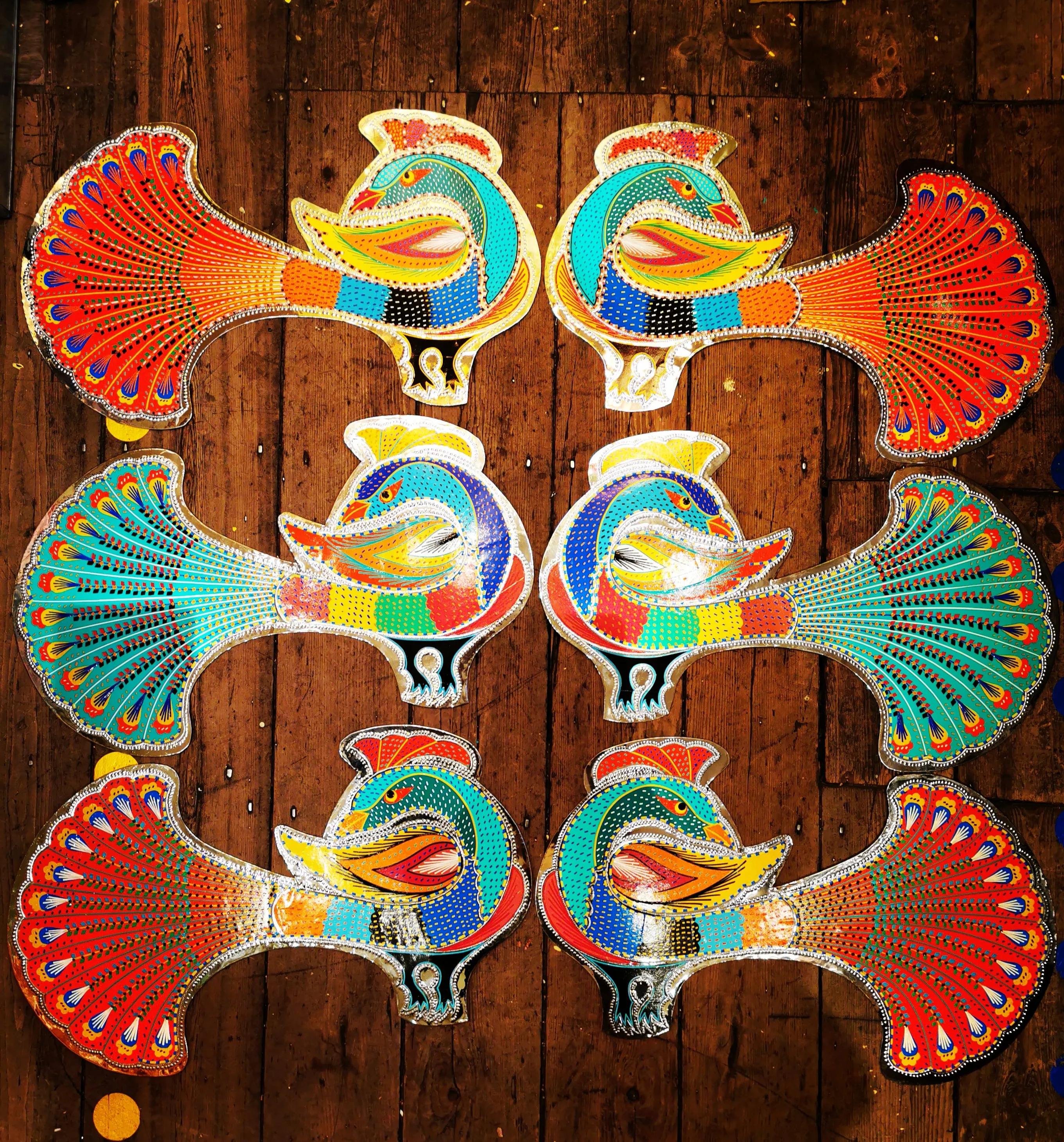 Peacock wall plaques