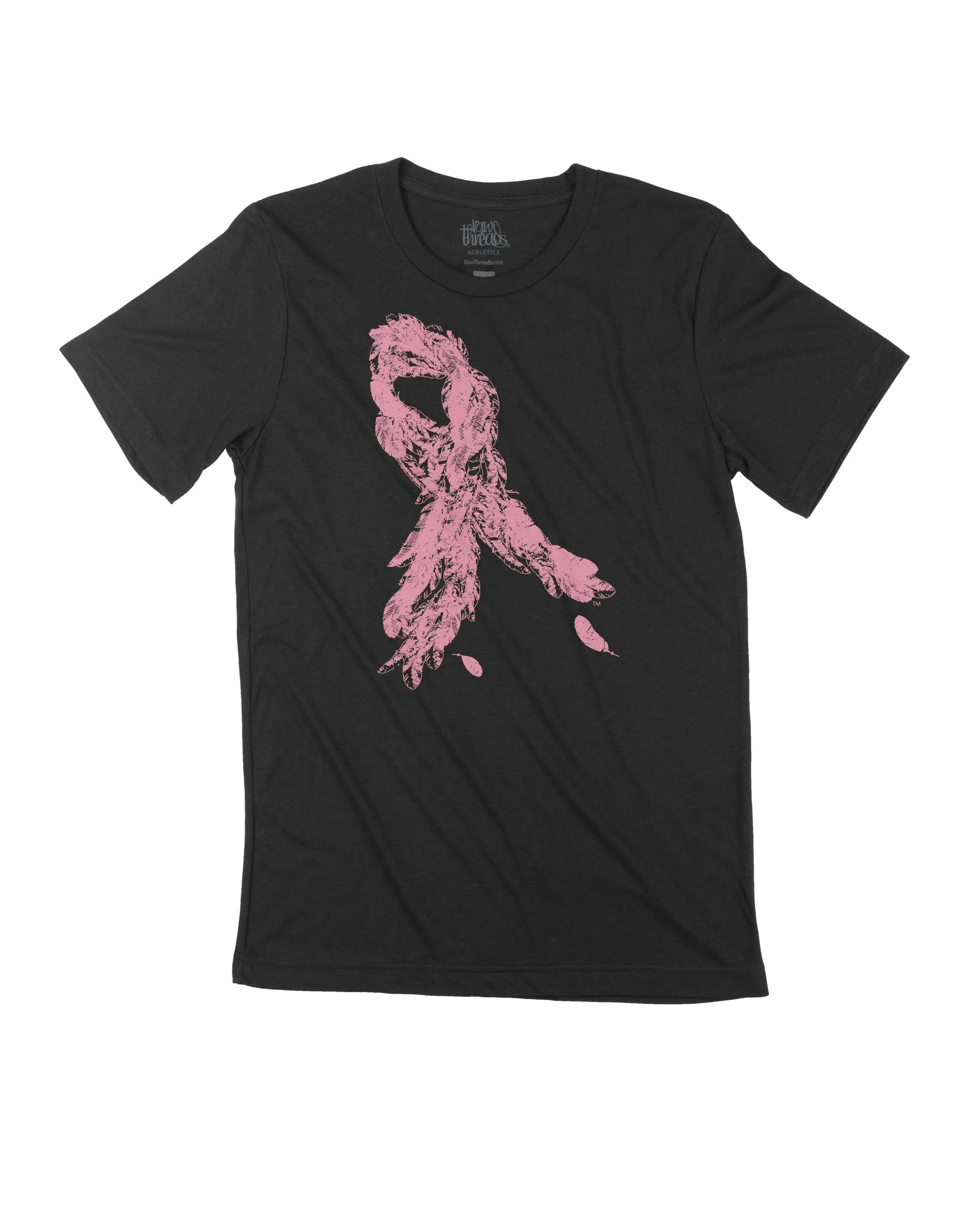 Pink Breast Cancer Feather Ribbon