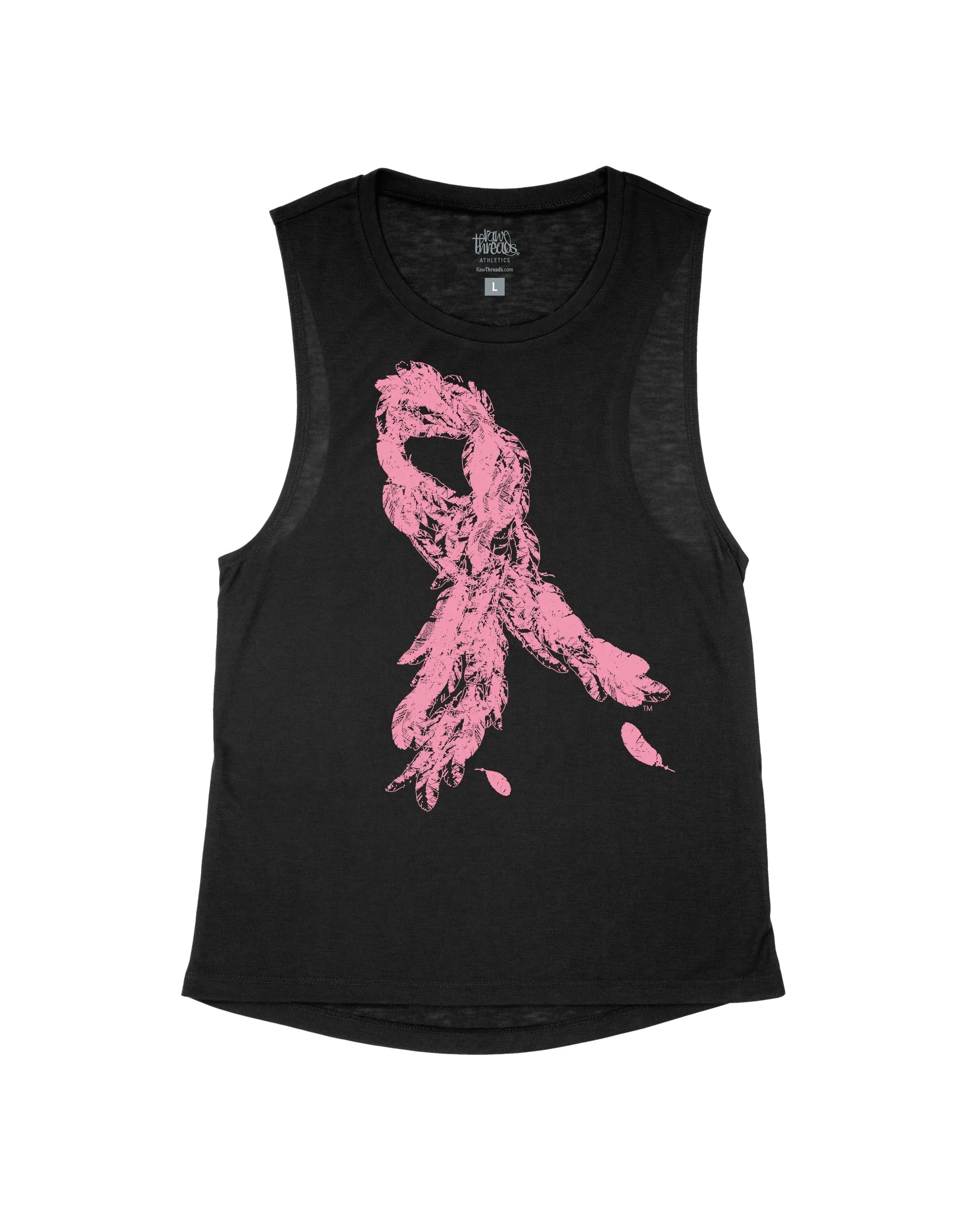 Pink Breast Cancer Feather Ribbon