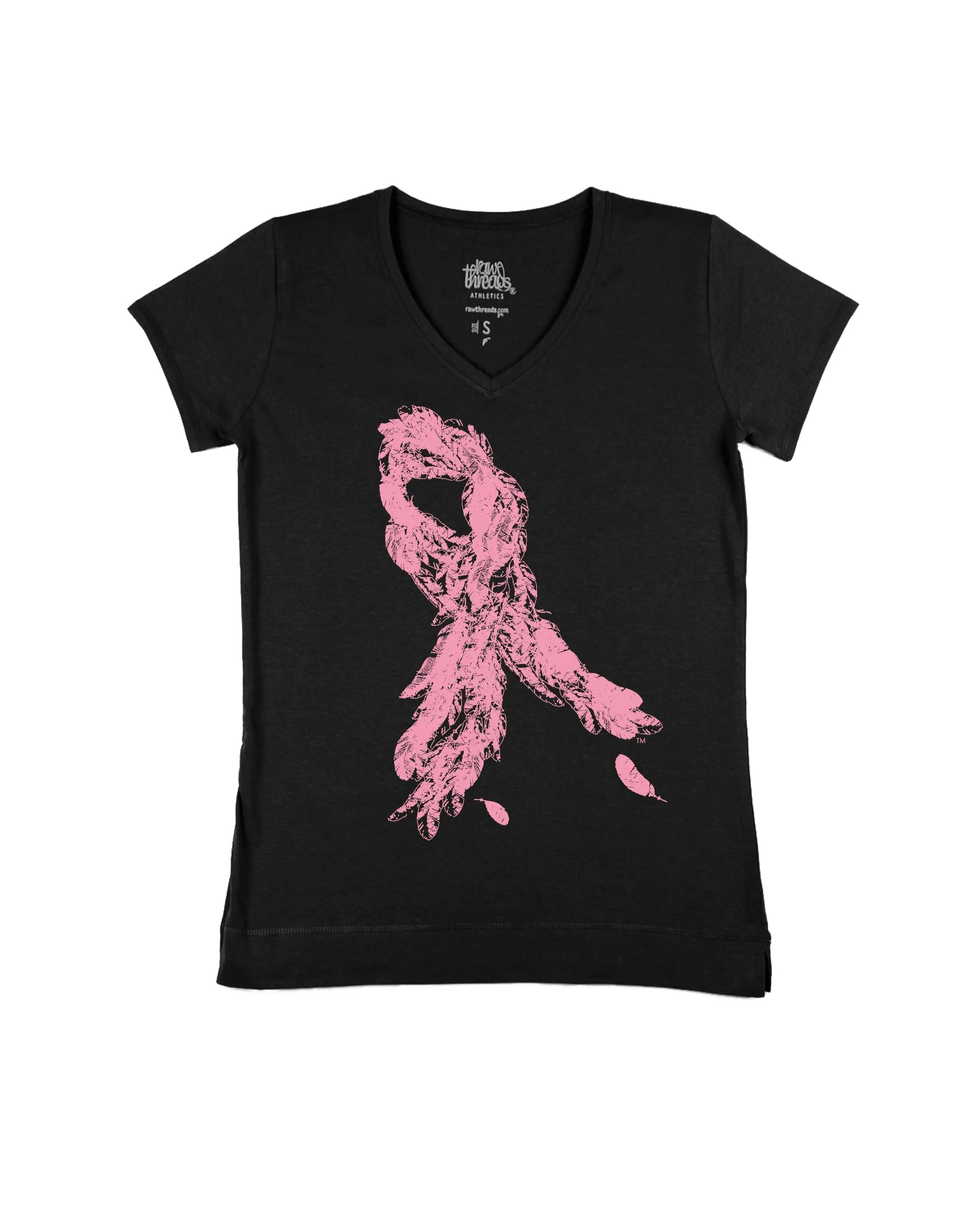 Pink Breast Cancer Feather Ribbon