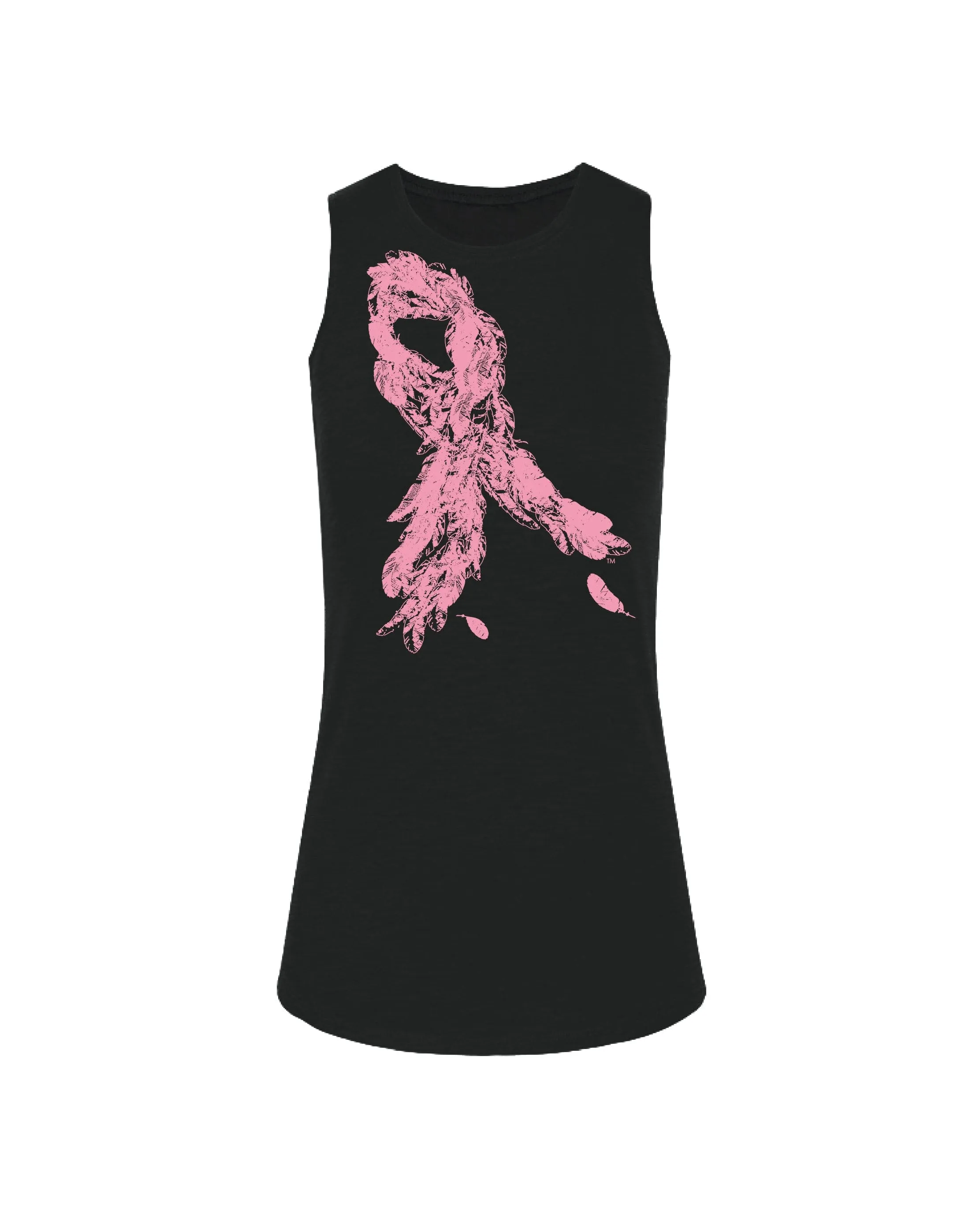 Pink Breast Cancer Feather Ribbon