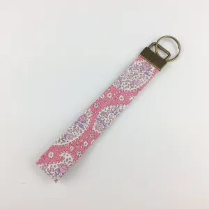 Pink Paisley Print Key Fob. Tilda Design