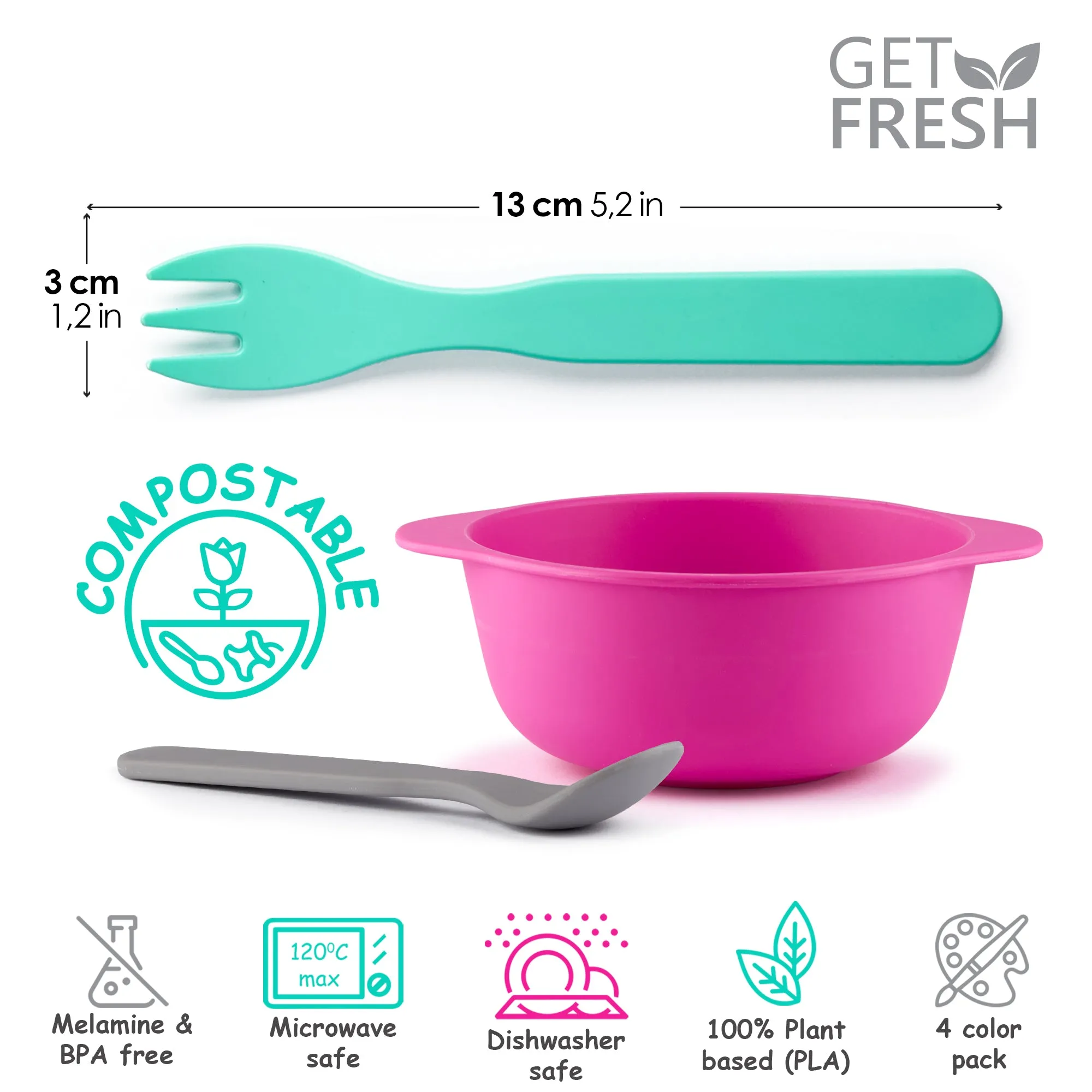 PLA Kids Cutlery Set (Pink)