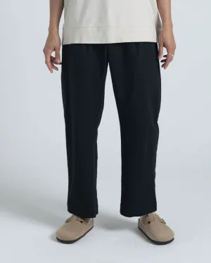Pleated Trouser - Black Linen / Cotton