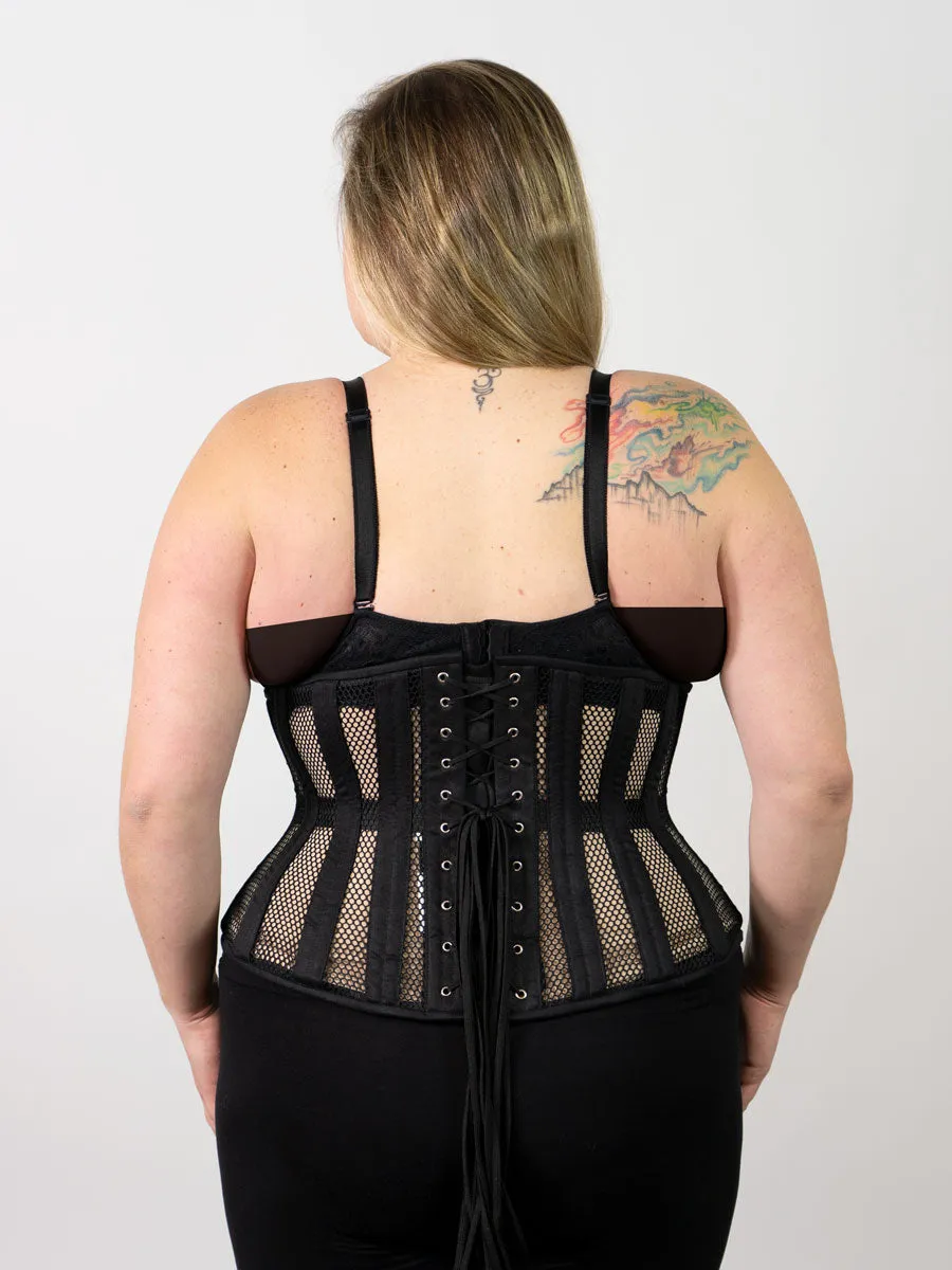 Plus Size Mesh Romantic Curve Longline Underbust Corset : CS-411