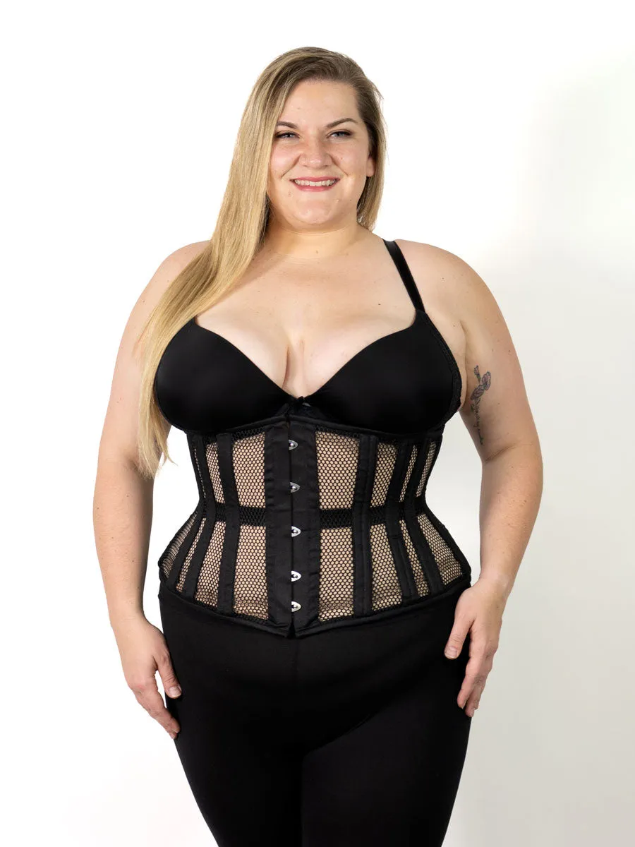 Plus Size Mesh Romantic Curve Longline Underbust Corset : CS-411