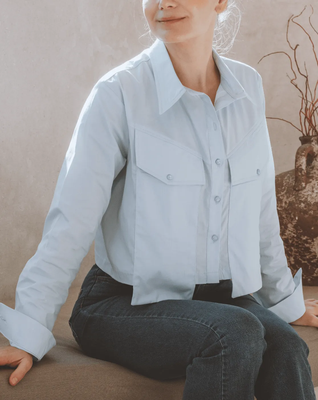 Poplin Crop Shirt