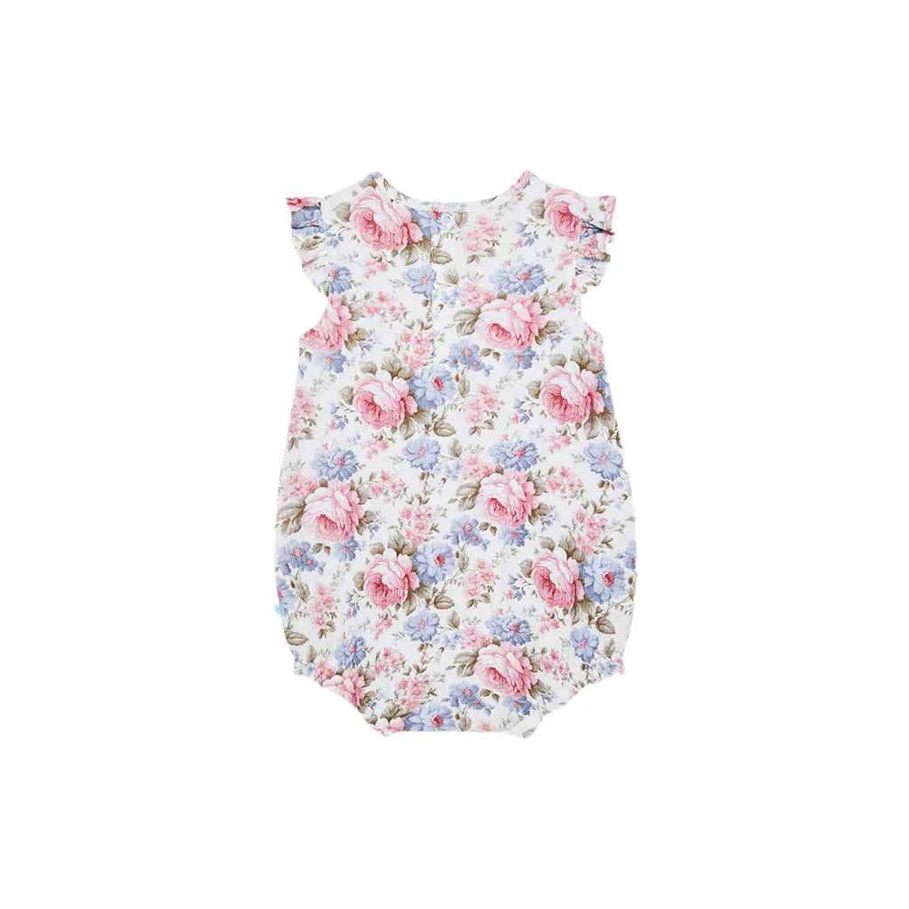 Posh Peanut Etta Pointelle Ruffled Bubble Romper
