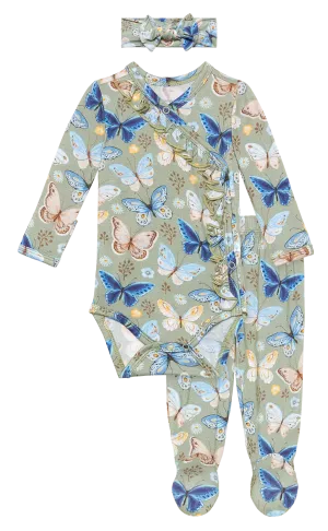 Posh Peanut Lucy Ruffled Kimono Set