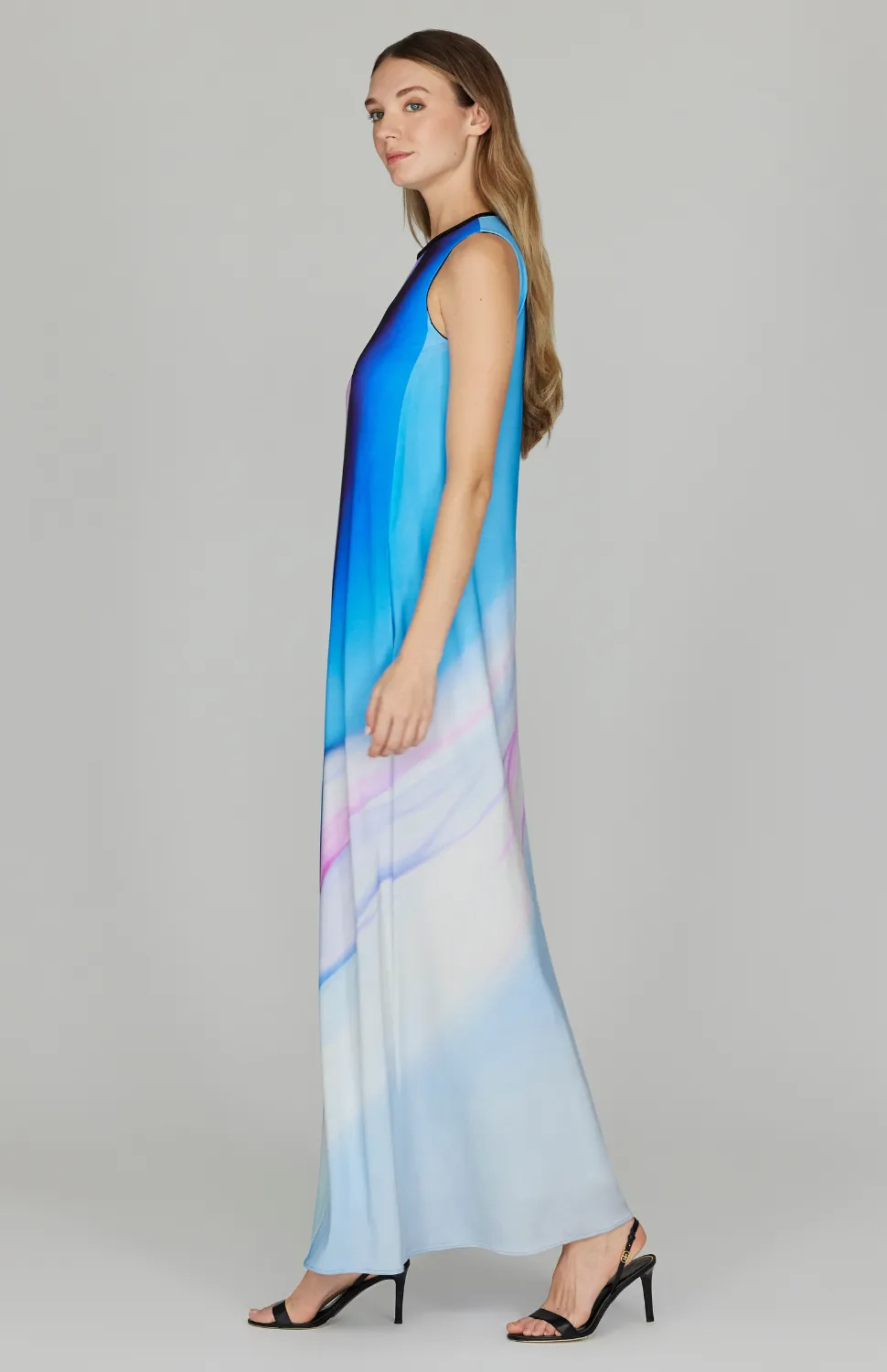 PREORDER Flower Twist Sleeveless Trapeze Gown w/ Bias