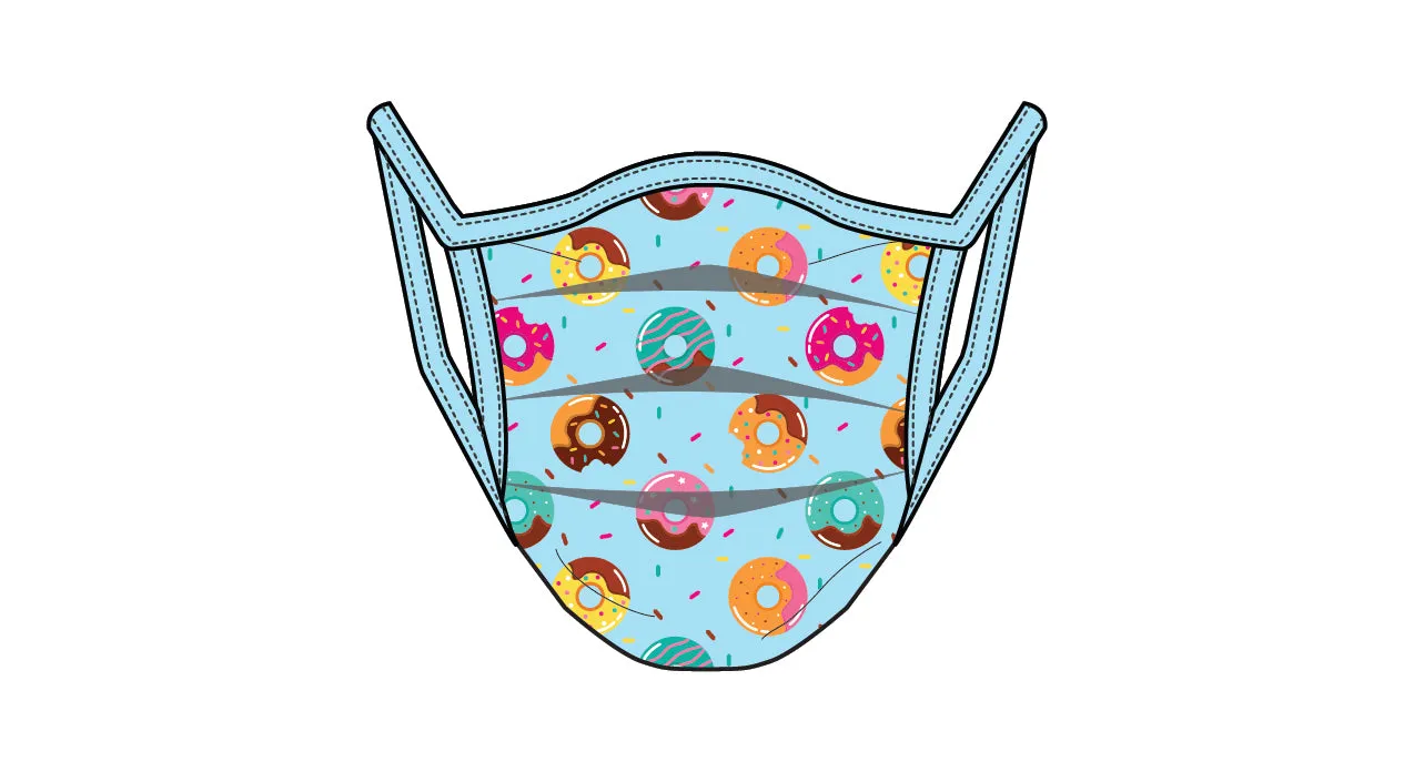 PRINTED DONUT - KIDS - ACCORDION PROTECTIVE MASK