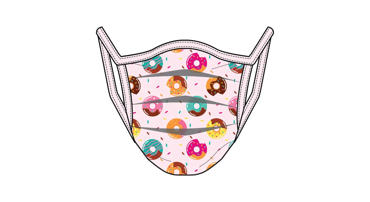PRINTED DONUT - KIDS - ACCORDION PROTECTIVE MASK