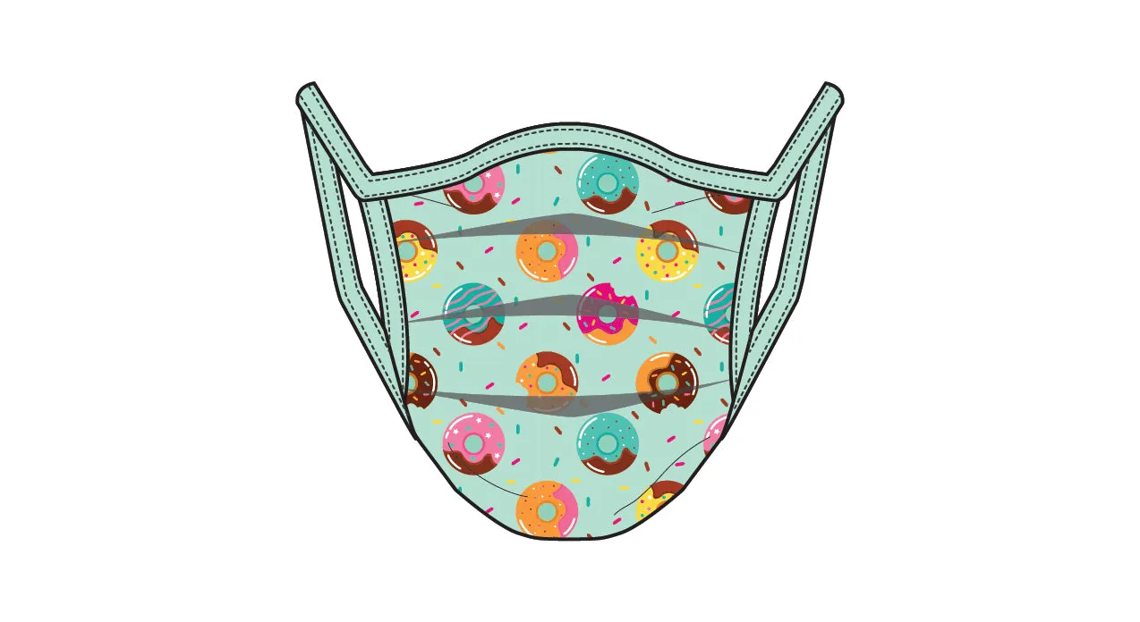 PRINTED DONUT - KIDS - ACCORDION PROTECTIVE MASK