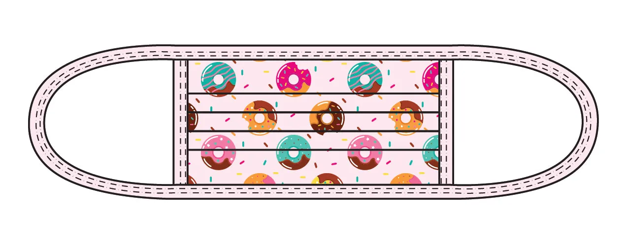 PRINTED DONUT - KIDS - ACCORDION PROTECTIVE MASK