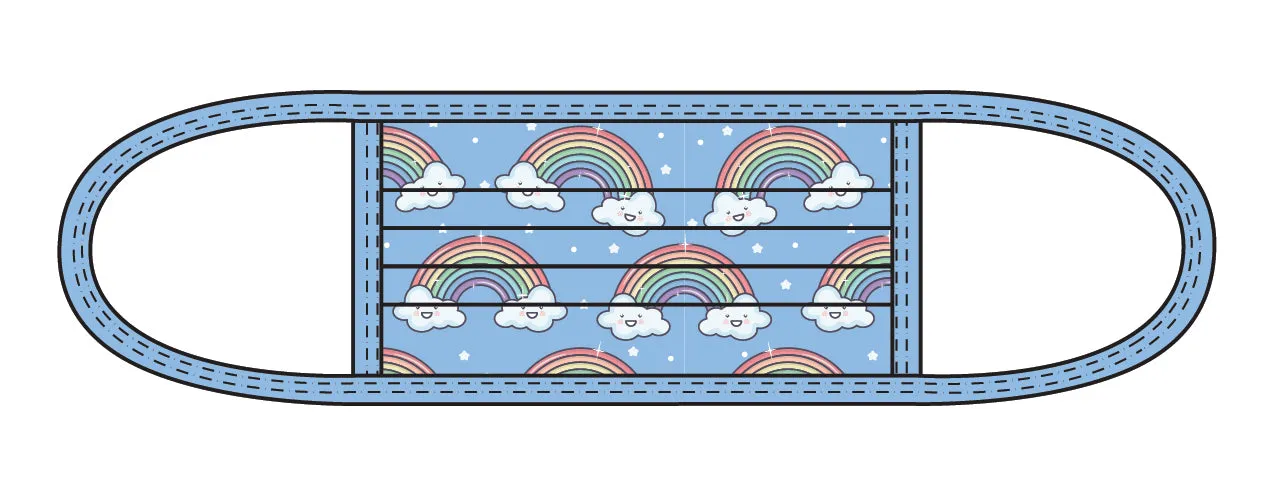 PRINTED RAINBOW - KIDS - ACCORDION PROTECTIVE MASK